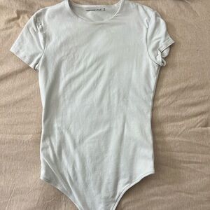 Abercrombie & Fitch White Scoop Neck Bodysuit